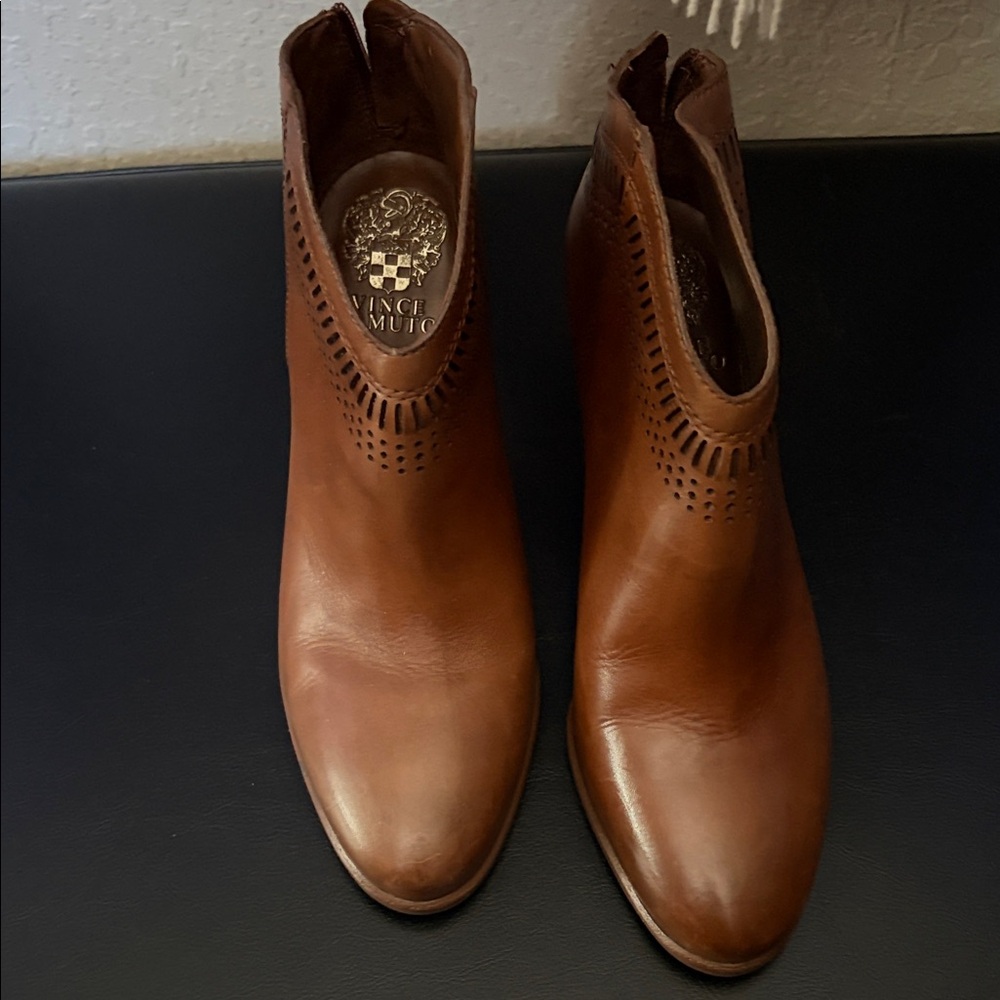 Vince Camuto Chestnut Leather Booties